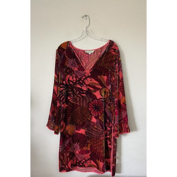 Mary J Bruno Tops - Mary J Bruno Colorful Tunic Silk Mixed Print Top Size Small Velvet Artsy Boho